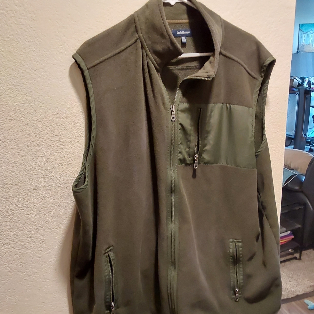 Croft & Barrow Green Fleece Vest Outdoor Layering Essential
